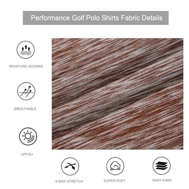 Alex Vando Mens Golf Shirt Moisture Wicking Quick-Dry Short Sleeve Casual Polo Shirts for Men,Coffee,XXL - Image 4