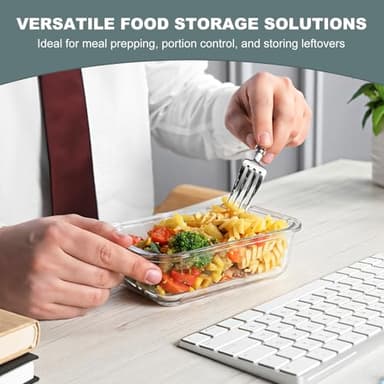 KOMUEE 30 oz 5 Pack Glass Meal Prep Containers, Glass Storage Containers with Lids - Dishwahser, Microwave, Oven and Freezer Safe - Image 7