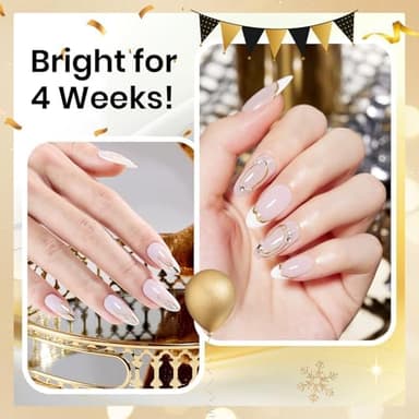 Beetles Metallic Gel Nail Polish Liner Set Silver Bronze Gold 2pcs Gel Liner Nail Art Chrome 3D High-Gloss Effect for Nail Paint Design with Thin Brush DIY French Manicure Curing Requires at Home - Image 6