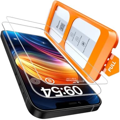 TOCOL for iPhone 12 Screen Protector 9H Hardness Military Grade Shatterproof HD Tempered Glass Full Coverage Easy Installation Case Friendly 2 Pack - Image 1