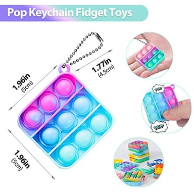 Pop Fidget Toys Bulk Its Party Favors for Kids 4-8 8-12 30 Pack Mini Pop Keychain It Christmas Stocking Stuffers for Kids Toy Fidgets for Classroom Prizes Student Gifts Birthday Goodie Bag Stuffers - Image 2