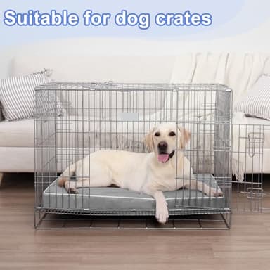 KSIIA Orthopedic Dog Bed Extra Large Dog Bed with Removable Machine Washable Cover Waterproof Crate Pad with Egg Crate Foam and Non-Slip Bottom, 47x29 Inch, Light Gray - Image 9