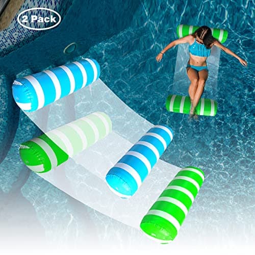 2 Pack Float Hammock,Pool Float Lounger,Water Swimming Floating Bed Hammock,Comfortable Inflatable Lounger, for Adults Vacation Fun and Rest - Image 1