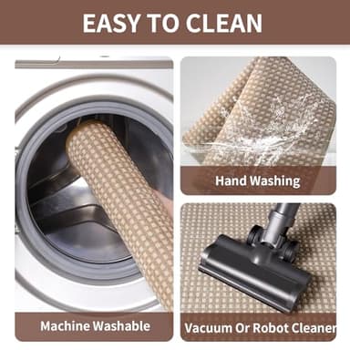 YDKGL Kitchen Mats for Floor, Super Absorbent Kitchen Rugs Non Slip Washable, Rubber Backing Soft Chenille Braided Kitchen Floor Mat Standing Mat Sink Mat, Easy to Clean, Brown 17"x28" - Image 8