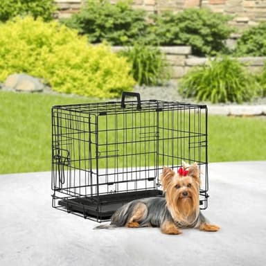 BestPet | Dog Crate | 18" | Black | Foldable Metal Kennel with Single Doors, Secure Slide-Bolt Latches, Leakproof Tray | Portable Dog Cage for Small Breeds | for Travel, Indoor & Outdoor Use - Image 2