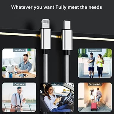 2Pack 10ft iPhone Fast Charger Cable, [Apple MFi Certified] Long USB C to Lightning Cable 10 Foot, High Fast 10 Feet Apple Charging Cord for Apple iPhone 14/14 Pro Max/13 Mini/12/11/XS/XR/8/7Plus,iPad - Image 6
