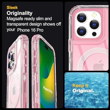 AICase for iPhone 16 Pro Case,Clear Built for MagSafe,3 in 1 Heavy Duty Drop Protection Rugged Shockproof/Drop/Dust Proof 3-Layer Protective Durable Magnetic Phone Cover for iPhone 16 Pro 6.3"_1 - Image 5