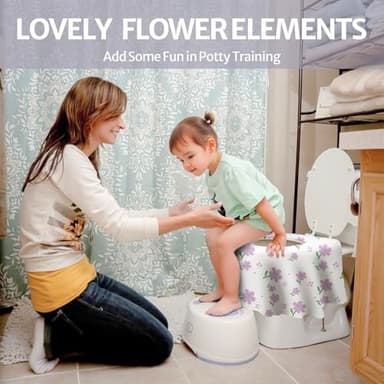 Blissful Diary 18 Pcs Toilet Seat Covers Disposable for Toddlers & Adults, Extra Large Waterproof, Portable Package for Travel, Kids Potty Training(Purple Flowers) - Image 6