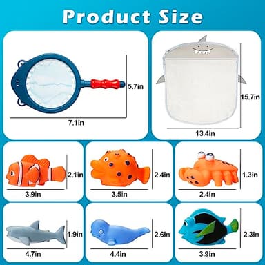 No Hole Mold Free Bath Toys for Toddlers 1-3, Water Toys for 6-12 Months Infants with Storage Bag, Baby Shark Toys for Pool, Bathtub, Beach, Shower, Tub, Kids Boys Girls Gifts - Image 4