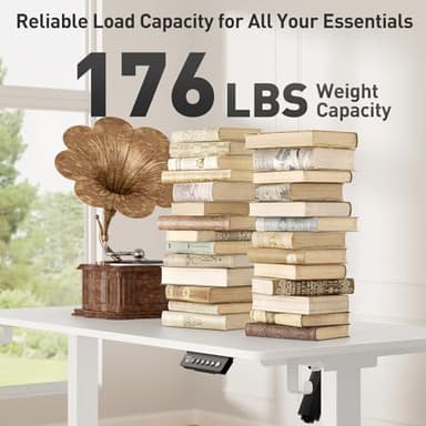 VVENACE 48 x 24 Inch Electric Standing Desk Adjustable Height,Sit Stand Up Desk with Wheels,Home Office,Rising Desk,Computer Workstation, Gaming Work (Spliced Desktop,White) - Image 6