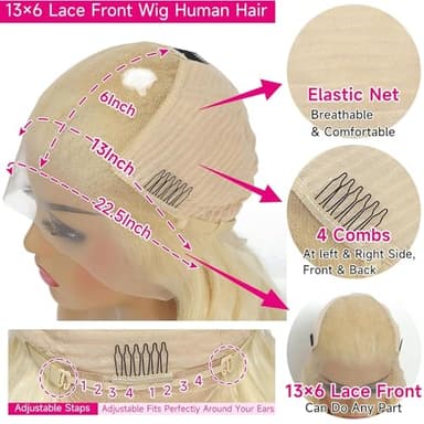 MYDIVA 30 inch 613 Deep Wave Wig Human Hair 13x6 Blonde Lace Front Wigs Human Hair Pre Plucked with Baby Hair 180% Density 613 HD Lace Frontal Wig for Women - Image 4