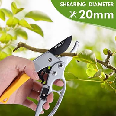 MEPEREZ Germany Pruning Shears, Arthritis Weak Hand Snips, Work 3 Times Easier, 1-Inch Cut Capacity Garden Clippers, Ergonomic handle, Rust resistant, high strength steel, Sharp - Image 3