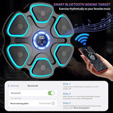 Music Boxing Machine with Bluetooth&LED Display, 9 Speeds & 11 Models, Interactive Wall-Mounted Music Punching Machine for Adults&Kids,Boxing Machine Suitable for Indoor Workouts,Home,Gym - Image 4