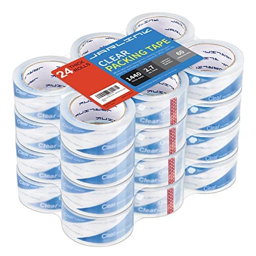JARLINK Clearer Packing Tape 24 Rolls, Heavy Duty Packaging Tape for Shipping Packaging Moving Sealing, 2.7mil Thick, 1.88 inches Wide, 60 Yards Per Roll, 1440 Total Yards - Image 1