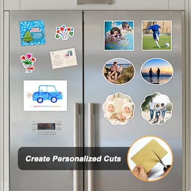 Towjug Cuttable Magnetic Sheets 6 Pack, Each 8" x 10", Stick Magnetic Paper with Adhesive Backing for Crafts, Paper Magnets and Stickers - Image 6