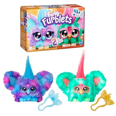Furby Furblets 2-Pack, Mini Friends Luv-Lee & Mello-Nee, 45+ Sounds Each, Music & Furbish Phrases, Electronic Plush Toys, Red/Green & Purple/Blue, Back to School Gifts, Ages 6+ (Amazon Exclusive) - Image 9