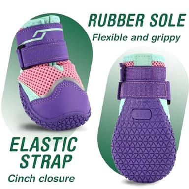 AOKOWN Dog Shoes for Large Dogs, Anti-Slip Dog Boots for Winter Snow, Hot Pavement, Dog Booties & Paw Protectors for Hardwood Floors Size 8 - Image 6