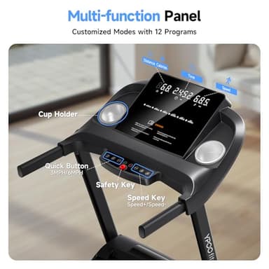 Treadmills for Home with Incline, Auto Foldable Running Treadmills, 8.0 MPH Walking Pad Treadmill with Bluetooth, 300 lbs Weight Capacity Quiet - Image 5