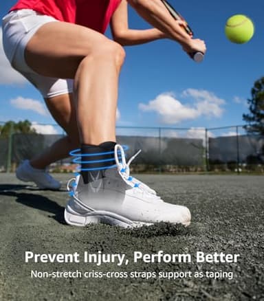 WHCOOL Slim-Fit Ankle Brace for Sprained Ankle, Quick Lace Up Ankle Support for Women Men With 2 Auto-Shaped Pads, Air Fabric Cool Ankle Stabilizer for Injury Recover, Running,Sports, M(12”-13”) - Image 6