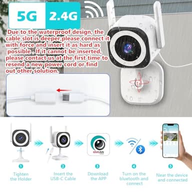 GUOANVISION 5G Outdoor/Indoor Security Camera,3MP Baby Monitor Cameras for Bedroom/Elder/Dog/Pet Camera,IP66 Waterproof,Night Vision, Motion Detection, Alarm Siren, Two-Way Talk, SD/Cloud -2Pack - Image 3