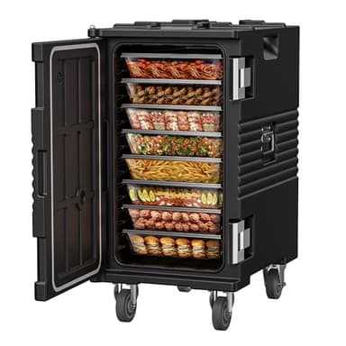 127QT Catering Food Warmers with Swivel Casters, 304 Stainless Steel Latch and Door Shaft, Insulated Food Carrier for 8 Full-Size Pans (NOT Included), Hot Boxes for Catering Gathering Restaurant Event - Image 1