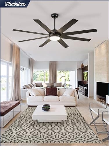 Fanbulous Ceiling Fans with Lights, 72 inch Large Ceiling Fan with Light and Remote, Outdoor Black Ceiling Fan for Living Room Patio, 6 Speeds, Reversible Quiet DC Motor, 3 CCT, Bi-color 8 Blades - Image 8