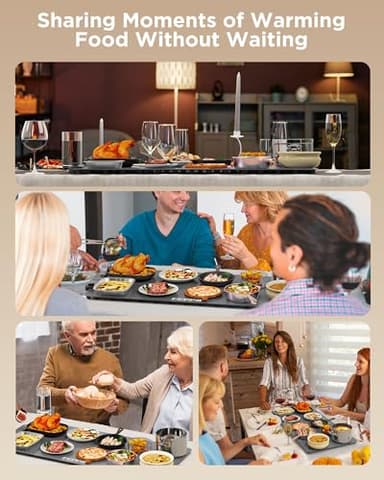FEPPO Food Warming Mat, (XXL 35”x16”) Electric Warming Trays for Buffets Party, Fast Full-Surface Heating Mat for Food with 19 Level Adjustable Temperature and 6 Hours Timer, Roll Up Food Warmer - Image 7