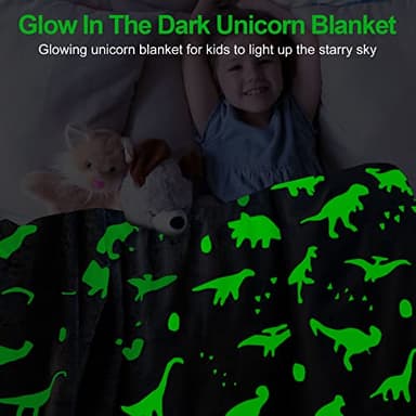 TEHALK Dinosaur Blanket for Boys Girls Glow in The Dark Blankets for Boys Soft Fleece Blankets for Kids Personalized Baby Blanket for Boys Cute Toddler Blankets for Boys Unique Dinosaur Gifts 40"x60" - Image 2