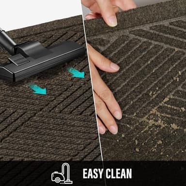 Sturdy Front Door Mat, Absorbent Muddy Dirt Resist Welcome Door Mats Outdoor Indoor, Stain and Fade Resistant, Non-Slip Rubber Backing Low Profile Doormat for Entryway, 36×24, Brown - Image 7