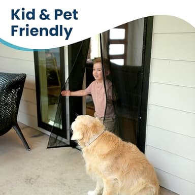 Flux Phenom Magnetic Screen Door - Bugs Out, Breeze in - 9min Install Auto-Sealing Heavy Duty Double Stitched Mesh, 52 Magnets, Hands Free Sliding & Patio Doors Net, Pet & Kid Friendly, 38 x 82 Inch - Image 8