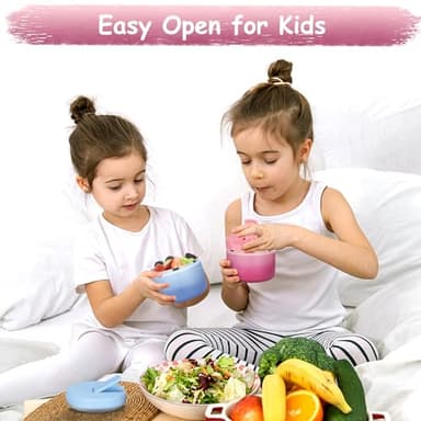 Pawtong 12oz Insulated Vacuum Food Jar with Buckle Lid Wide Mouth Soup Thermo for Hot Food Kids Leakproof Stainless Steel Lunch Container (Gradient Pink, 12OZ) - Image 7