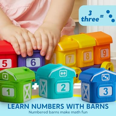 Learning Toy for Toddlers 1 2 3 Years Old, Counting, Matching & Sorting Montessori Learning Farm Train Including 9 Farm Animals and 1 Farmer, Easter Christmas Birthday Gift for Baby Boys Girls - Image 3