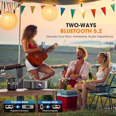 [2025 Netflix-Licensed | 386+ Built-in Apps] DBPOWER E2 Smart Projector with WiFi and Bluetooth, Mini Projector 4K Support with Netflix, Youtube, Disney+, Hulu, Max, Crunchyroll w Portable Case - Image 5