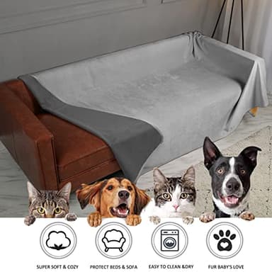 Ameritex Pet Bed Blanket Reversible 100% Waterproof Velvet Super Soft for Sofa and Bed - Image 4