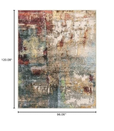 Lahome Modern Abstract Living Room Rug 8x10, Washable 8x10 Area Rugs for Bedroom Stain Resistant Non Slip, Large Red Soft Indoor Carpet for Dining Room Table Home Decor - Image 2