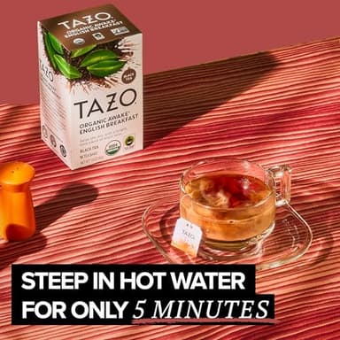 TAZO Organic Awake English Breakfast Black Tea Bags, 96 Total Tea Bags (16ct - Pack of 6) - Image 5