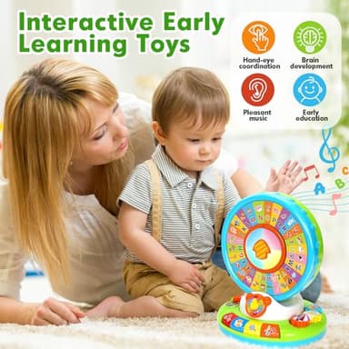 Toys for 1 2 3 Years Old Boys Girls, Musical Spin & Sing Alphabet Zoo with Lights & Sounds, Learning Educational Toys for Toddler 1-3, Christmas Birthday Gifts for Baby Kids Age 6-9-12-18 Months - Image 5