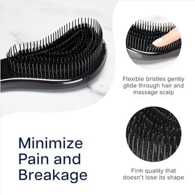 Crave Naturals Glide Thru Detangling Brush, Detangler Brush for Curly, Straight, Wet and Dry Hair Comb for Adults and Kids, Hair Accessories for Women, Black - Image 3