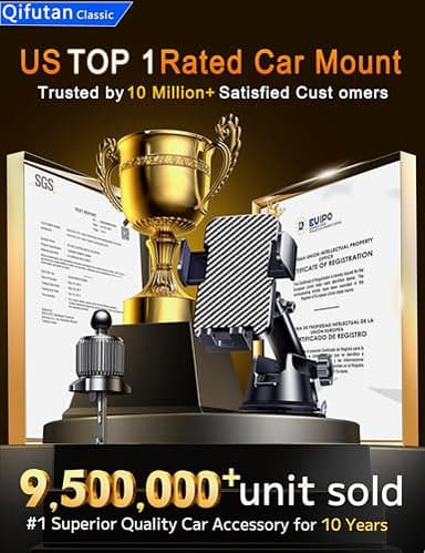 Qifutan Dash Mounted Holders Phone Holders for Your Car Phone Mount for Car Windshield Dashboard Air Vent Universal Desk Mounts Hands Free Automobile Cell Phone Holder Fit for iPhone Smartphone - Image 2