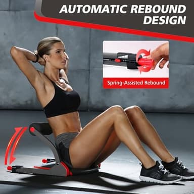 WONDER CORE SMART, Ab Workout Equipment, Sit Up Machine & Exercise Equipment, Ab Crunch Machine for Stomach Workout, Ab Core Trainer Abdominal Machine, Fitness Equipment for Home Gym (Red) - Image 3