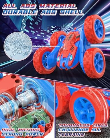 Blissbud Remote Control Car Spider RC Cars for 4 5 6 7 8 9 10 11 12 Year Old Boy 360°Rotating 4WD Rechargeable Drift RC Race Car Boys Toys Birthday Gifts Christmas Basket Stuffers for Kids Age 4-12 - Image 5