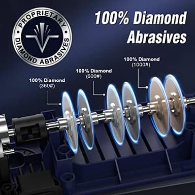 Homly Professional Electric Knife Sharpeners for Kitchen Knives with Diamond Abrasives and Precision Angle Guides, Multifunctional 3-Stage Slots, Applicable to Straight Knife and Ceramic Knife - Image 3