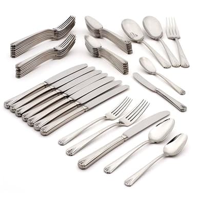 Oneida Deauville 45 Piece Fine Flatware Set, Service for 8, 18/10 Stainless Steel, Silverware Set, Dishwasher Safe - Image 2