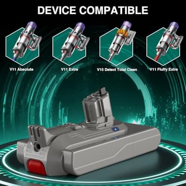 EGR 7000mAh V11 Battery Replacement Compatible with Dyson V15 Button Click in Installation Style Battery V11 V15 SV15 SV16 SV22 970425-01 Vacuum Cleaner (Not Fit for Fixing Styles with Screws) - Image 4