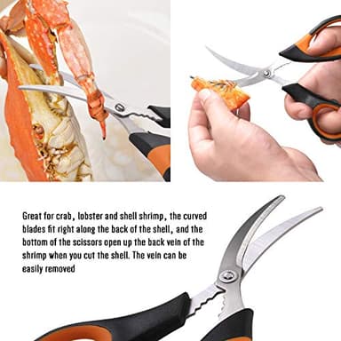 Hiware 20-piece Seafood Tools Set includes 6 Crab Crackers, 6 Lobster Shellers, 6 Crab Leg Forks/Picks and 2 Seafood Scissors & Storage Bag - Nut Cracker Set - Image 6