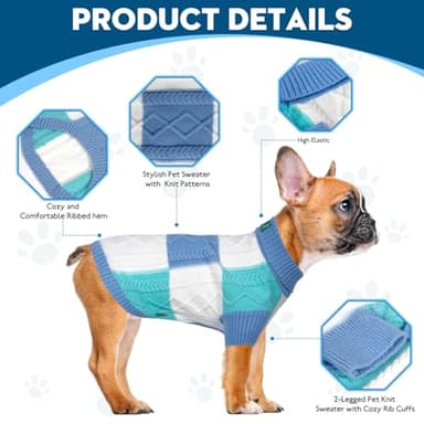 To A Turn Pet Sweaters,Turtleneck Pullover Dog Sweater,Pet Sweaters for Dogs,Pet Clothes,Pet Clothing,Suitable for All Types of Dogs and Most Seasons (Blue Group,L) - Image 5