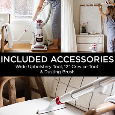 Shark NV501 Rotator Professional Lift-Away Upright Vacuum with HEPA Filter, Swivel Steering, LED Headlights, Wide Upholstery Tool, Dusting Brush & Crevice Tool, White/Red - Image 7