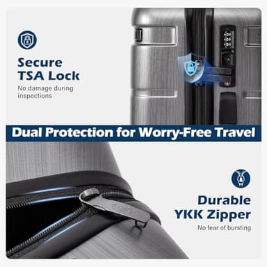 Coolife Luggage Expandable(only 28") Suitcase PC+ABS Spinner Built-In TSA lock 20in 24in 28in Carry on - Image 3