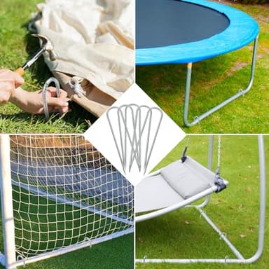 Trampoline Stakes 12inch, Heavy Duty Trampolines Anchors High Wind Tram poline Ground Anchors Ground Stakes Galvanized Steel Trampoline Accessories (8) - Image 5