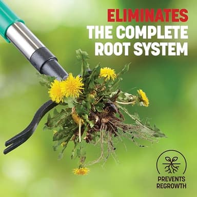 Papa's Tools Weed Puller Tool, 44" Stand Up Weeder Garden Tools & 4 Claw Steel Head, Dual Weed Eject Tech. Made with Real Bamboo & Long Wooden Handle, Yard Weeding Remover for Gardening Men & Women - Image 7